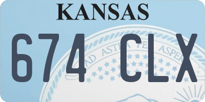 KS license plate 674CLX