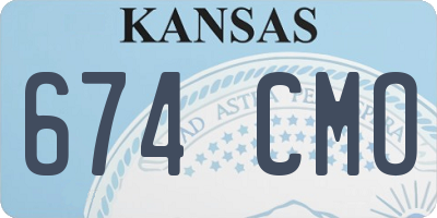KS license plate 674CMO