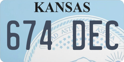 KS license plate 674DEC