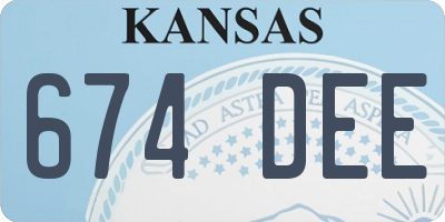 KS license plate 674DEE