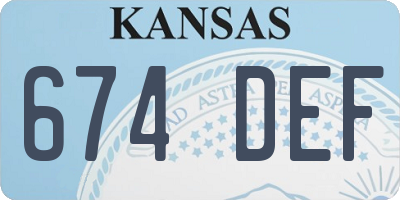 KS license plate 674DEF
