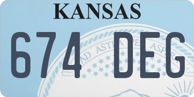 KS license plate 674DEG