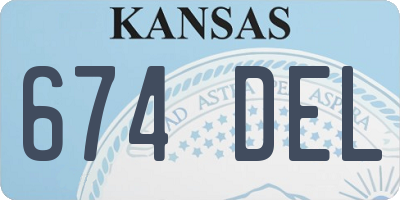 KS license plate 674DEL