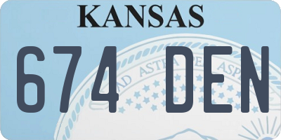 KS license plate 674DEN