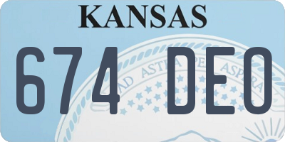 KS license plate 674DEO