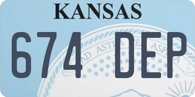 KS license plate 674DEP
