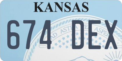 KS license plate 674DEX