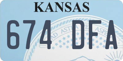 KS license plate 674DFA