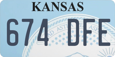 KS license plate 674DFE