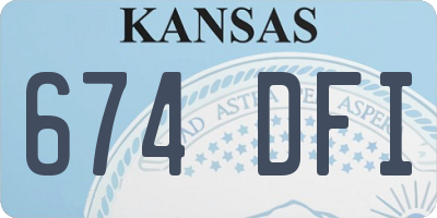 KS license plate 674DFI