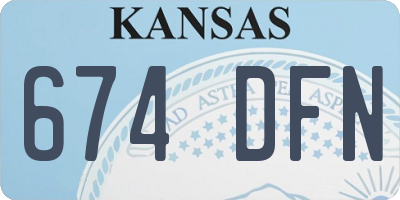 KS license plate 674DFN