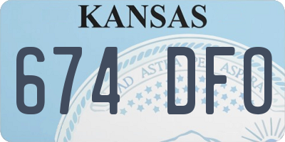 KS license plate 674DFO