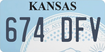 KS license plate 674DFV