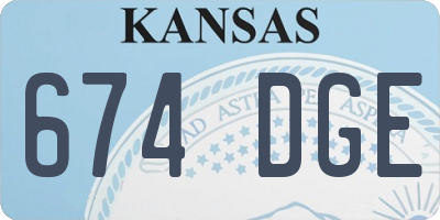 KS license plate 674DGE