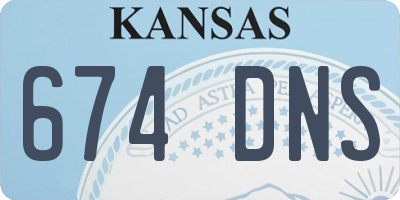 KS license plate 674DNS
