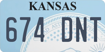 KS license plate 674DNT
