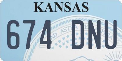 KS license plate 674DNU