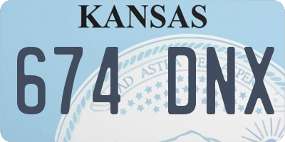 KS license plate 674DNX