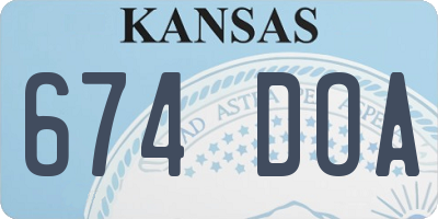 KS license plate 674DOA