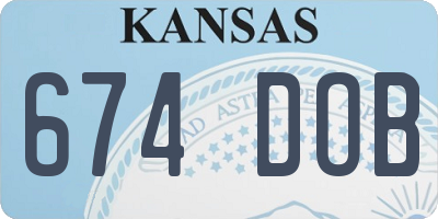 KS license plate 674DOB