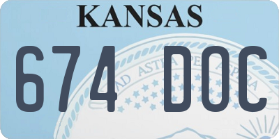 KS license plate 674DOC