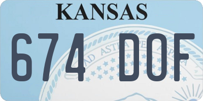 KS license plate 674DOF