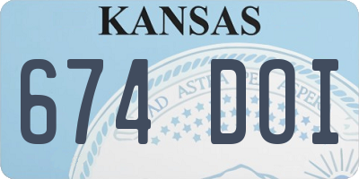KS license plate 674DOI