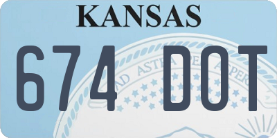 KS license plate 674DOT