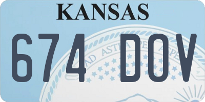 KS license plate 674DOV