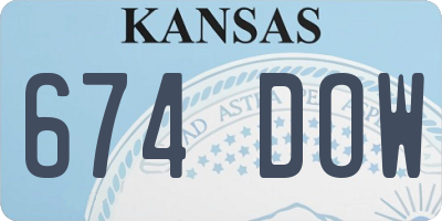 KS license plate 674DOW