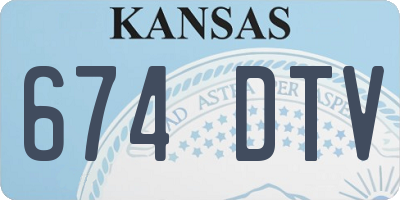 KS license plate 674DTV