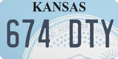 KS license plate 674DTY