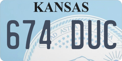 KS license plate 674DUC