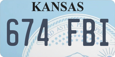 KS license plate 674FBI