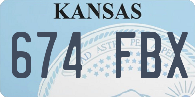 KS license plate 674FBX