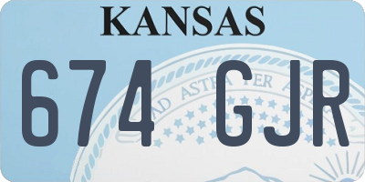 KS license plate 674GJR