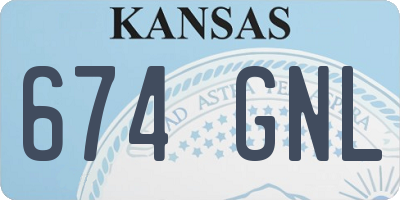 KS license plate 674GNL