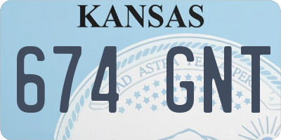 KS license plate 674GNT