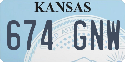 KS license plate 674GNW