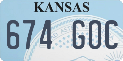 KS license plate 674GOC