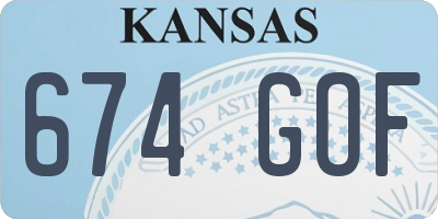 KS license plate 674GOF