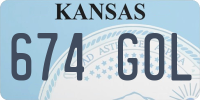 KS license plate 674GOL