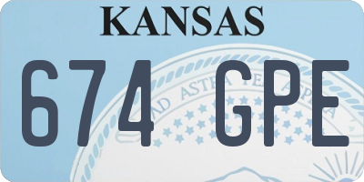 KS license plate 674GPE