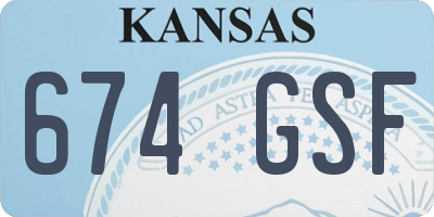 KS license plate 674GSF