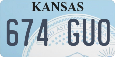 KS license plate 674GUO