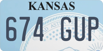 KS license plate 674GUP