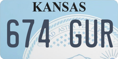 KS license plate 674GUR