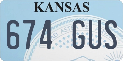 KS license plate 674GUS