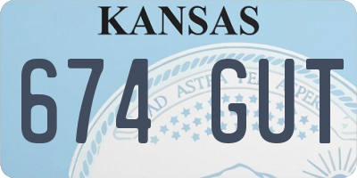 KS license plate 674GUT