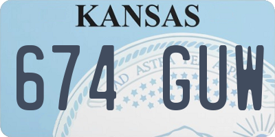KS license plate 674GUW